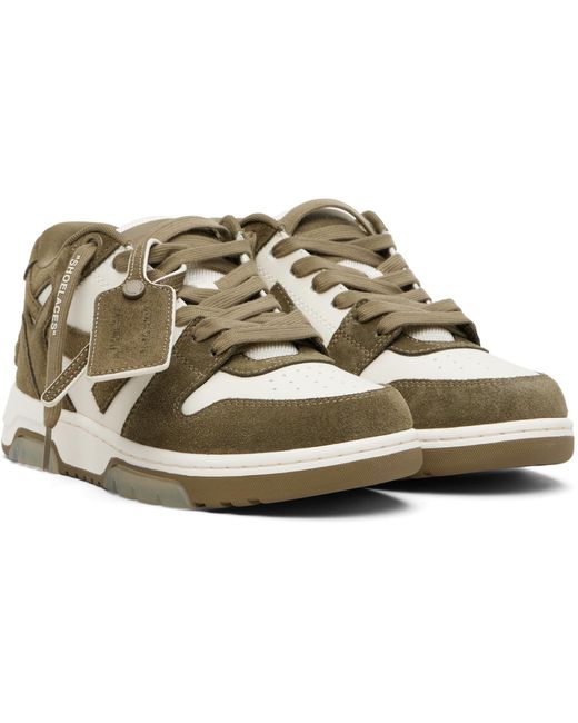 Off-White c/o Virgil Abloh Black Khaki Out Of Office Calf & Suede Sneakers for men