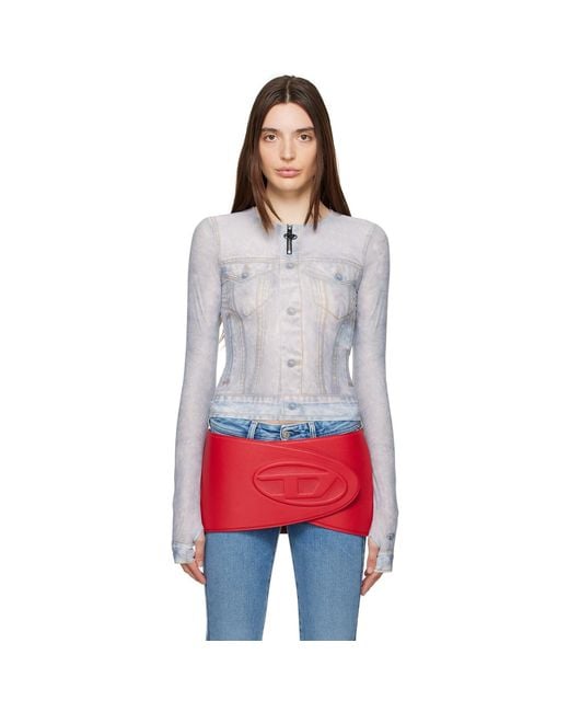DIESEL Red Blue T-clau Long Sleeve T-shirt