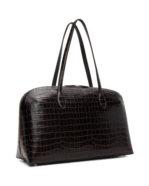 Totême Black Croco-Embossed Day Tote