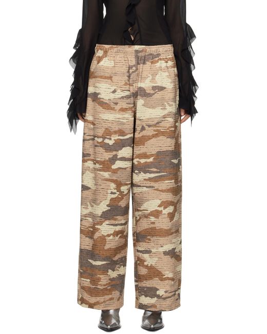 Pantalon de détente brun à appliqué à logo en verre taillé Acne en coloris Black