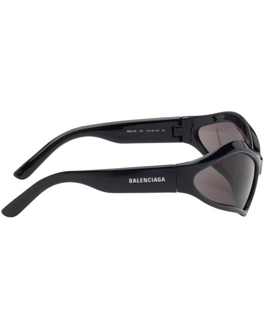 Balenciaga Black Fennec Oval Sunglasses for men