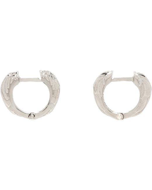 Boucles d'oreilles à anneau argentées à ornements graphiques Emanuele Bicocchi pour homme en coloris Black