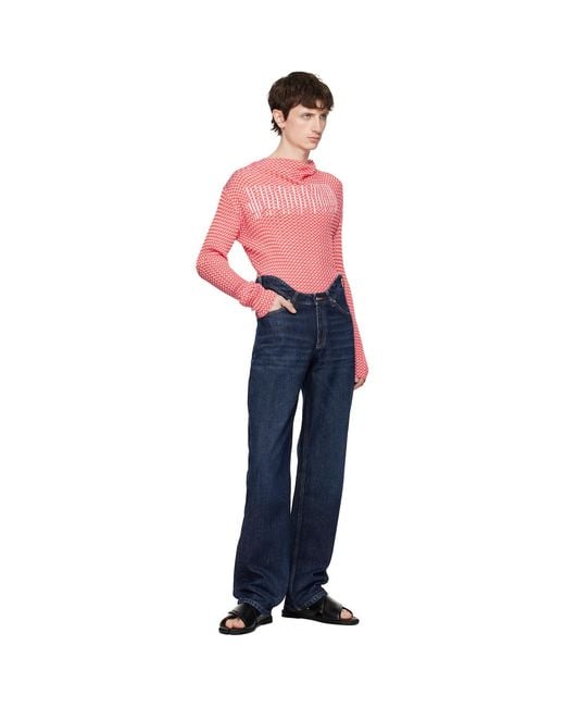 Jean Paul Gaultier Red 'The Gingham' Turtleneck for men