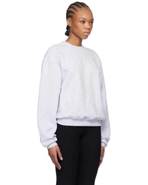 Skims グレー Cotton Fleece クラシック クルーネック スウェットシャツ White