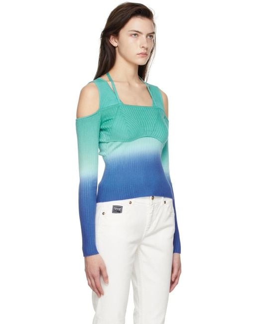 Versace Jeans Couture Blue Cotton Sweater