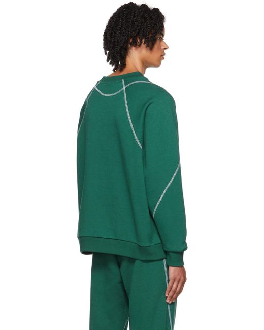 Saul Nash Green Overlock Stitch Sweatshirt for men