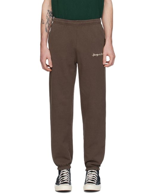 Sportyrich pantalon de survêtement syracuse brun Sporty & Rich pour homme en coloris Black