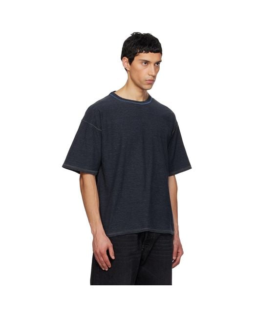 Maison Margiela Blue Exposed Seam T-Shirt for men