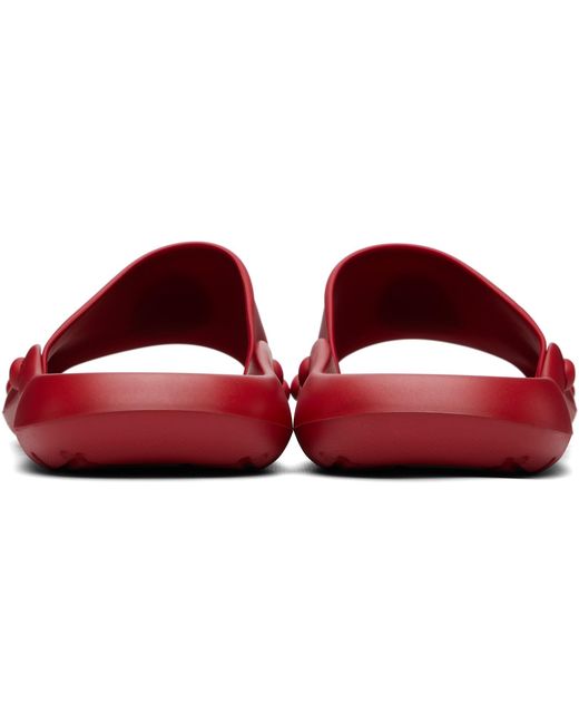 Versace Red Nettuno Rubber Slides for men