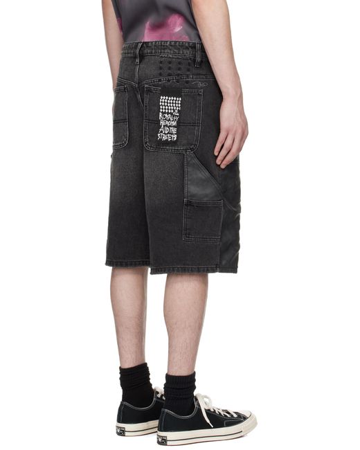 Ksubi Black Maxx Operator Denim Shorts for men