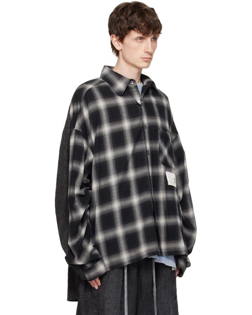 Maison Mihara Yasuhiro Black 2 Shirts Combined Long Sleeve Shirt for men