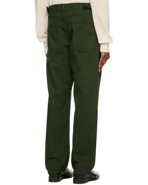 Lemaire Green Curved Jeans for men