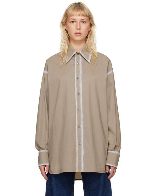 MM6 by Maison Martin Margiela Natural Taupe Buttoned Shirt