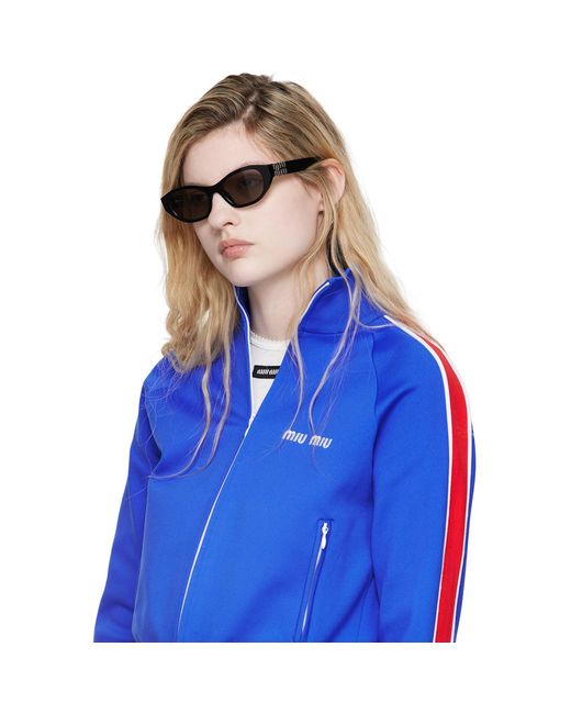 Miu Miu Brown Rectangular Sunglasses