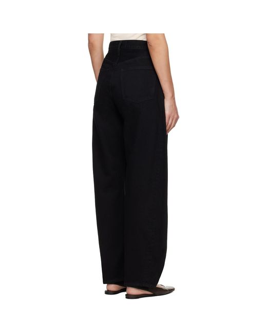 Agolde Black Ae Luna High Rise Pieced Taper Jeans