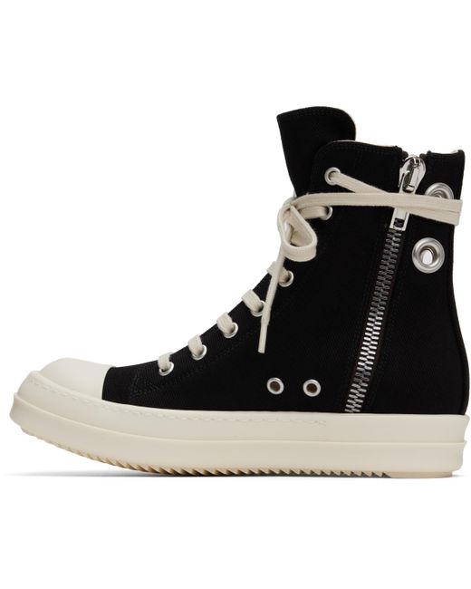 【RICK OWENS】ブラック Hollywood Overdyed Denim スニーカー RICK OWENS DRKSHDW Hollywood Hexa $760 Black Overdyed Denim