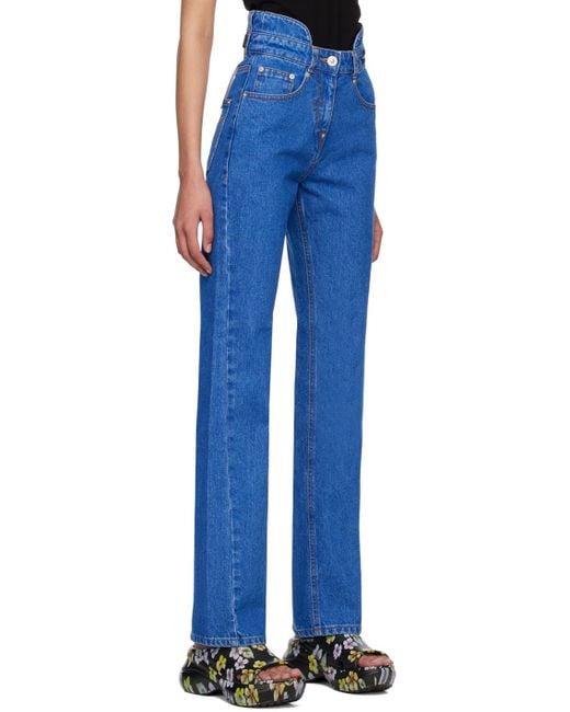 Pushbutton Blue Bustier Jeans