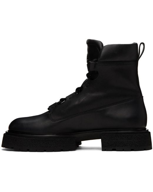 Giorgio Armani Black Embossed Boots for men