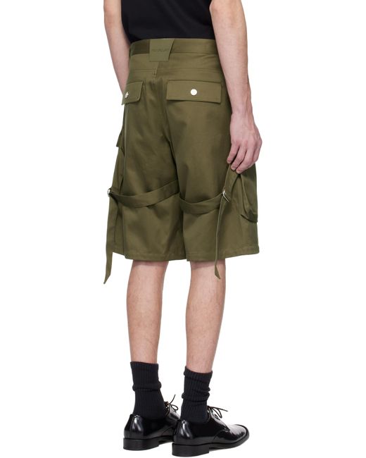 メンズ Mugler カーキ リラックスフィット カーゴショートパンツ Green