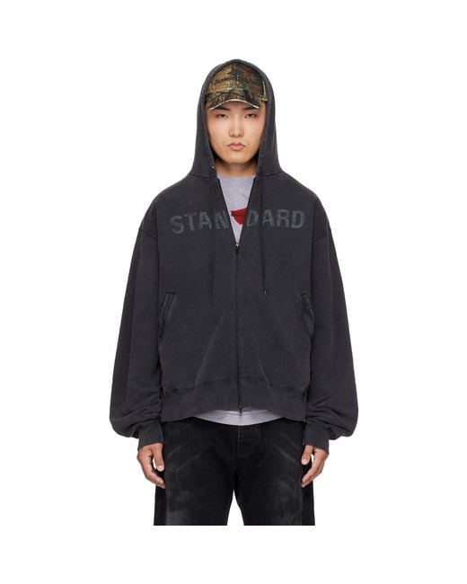 Balenciaga Black 'standard' Zip-up Hoodie for men