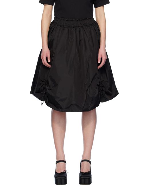 Simone Rocha Black Ruched Midi Skirt