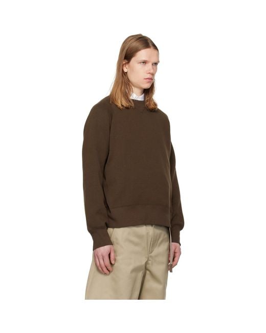 Sacai Brown Sponge Pullover Sweatshirt for men