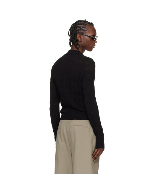 Dries Van Noten Black Knit Polo for men