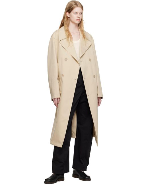 Lemaire Black Beige Military Trench Coat