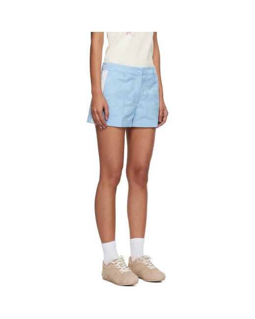 Casablanca Blue Monogram Mini Shorts
