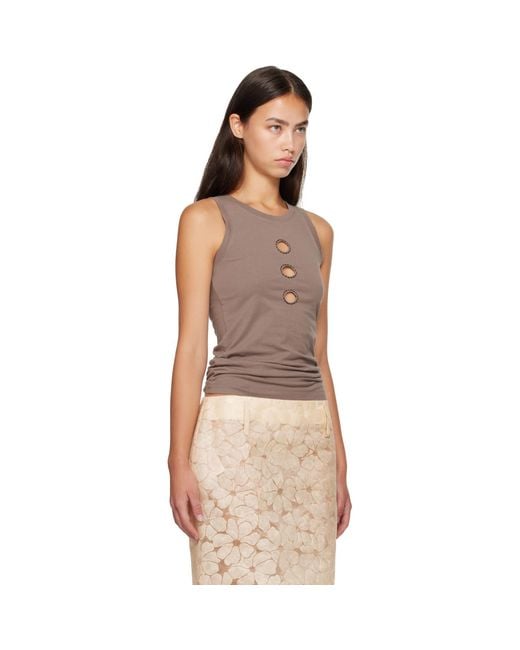 Marni Brown Taupe Jersey Tank Top