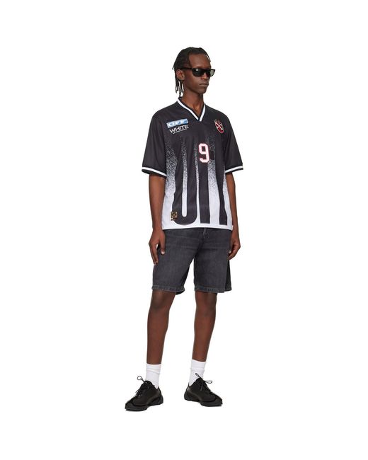 Off-White c/o Virgil Abloh Black Big 'Off' Gradient Soccer Jersey for men