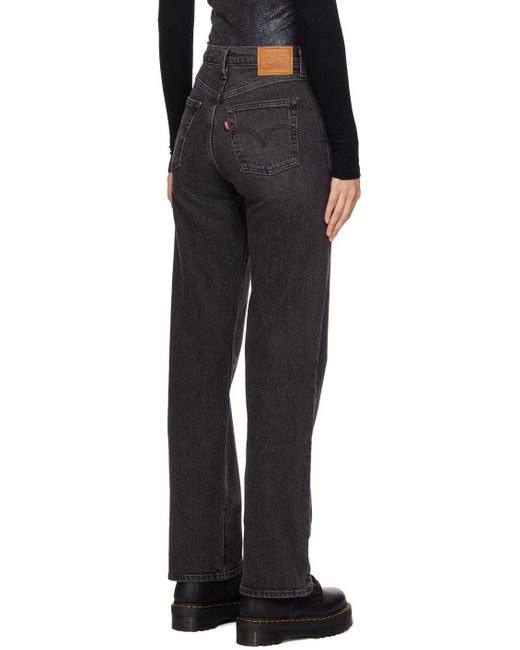 Levi's Black Ribcage Full Length Jeans Lyst
