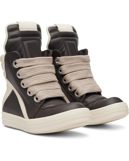 Rick Owens Brown Tower Jumbolace Geobasket Sneakers