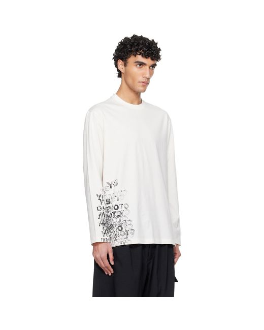 Y-3 White Off- Gfx Long Sleeve T-shirt for men