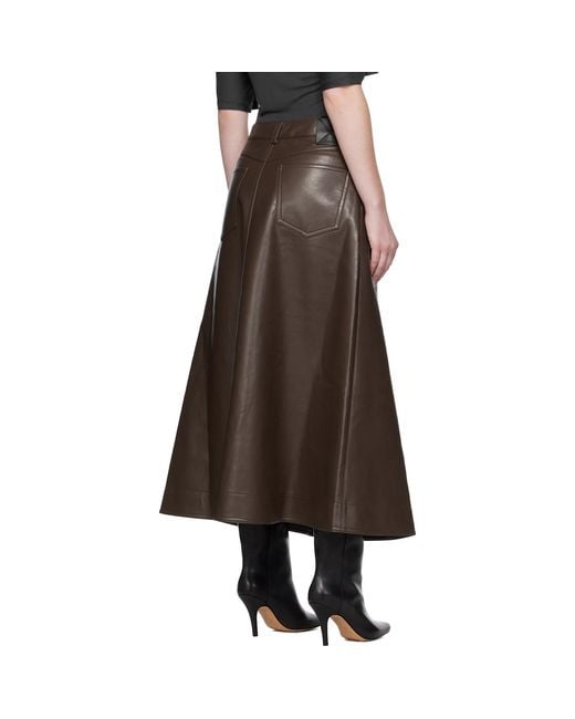 Nanushka Brown Cintia Regenerated Leather Maxi Skirt