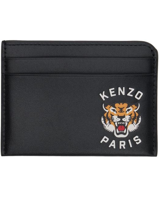 KENZO Black Paris Lucky Tiger Card Holder for men