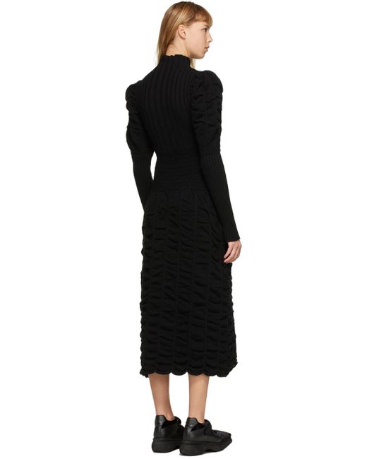 PAULA CANOVAS DEL VAS Black Long Knit Dress