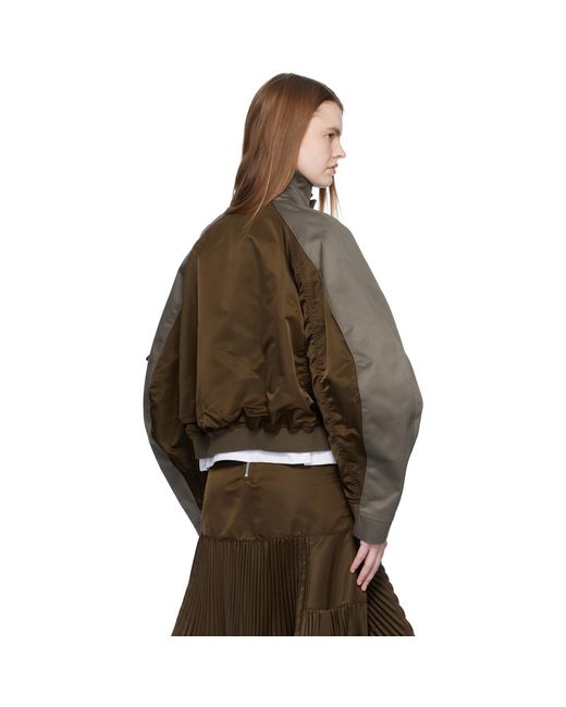 Sacai Brown Chino & Twill Bomber Jacket