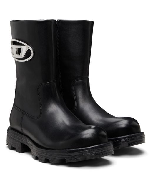 DIESEL Black D-Hammer Ankle Boots