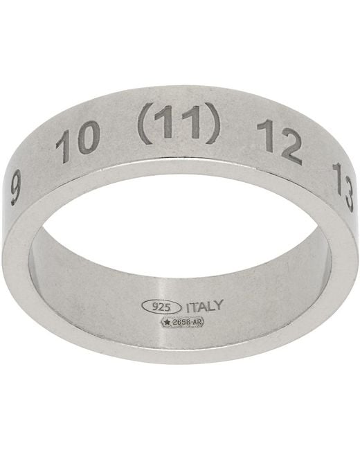 Maison Margiela Metallic Silver Numerical Ring for men