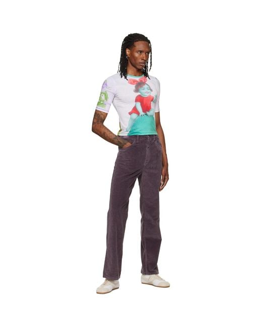 Chopova Lowena Red Mulitcolor Miss Egg Fitted Jersey T-Shirt for men