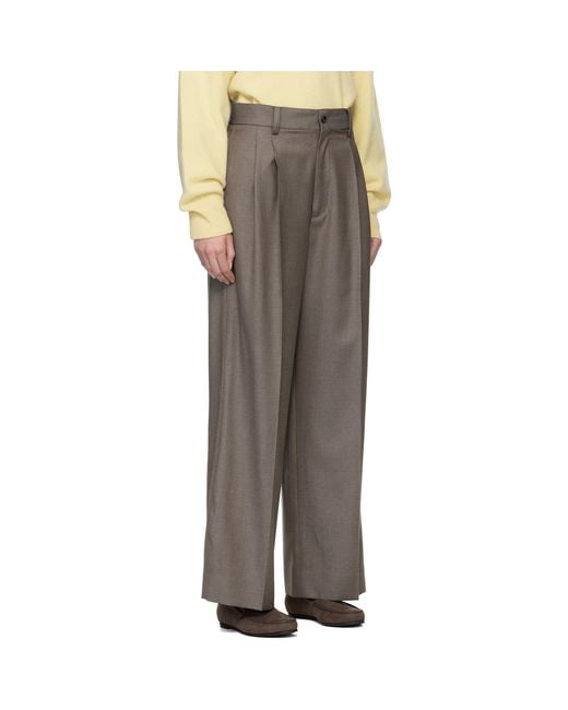 Ssstein Extra Fine Wool Long Wide Trousers | Lyst