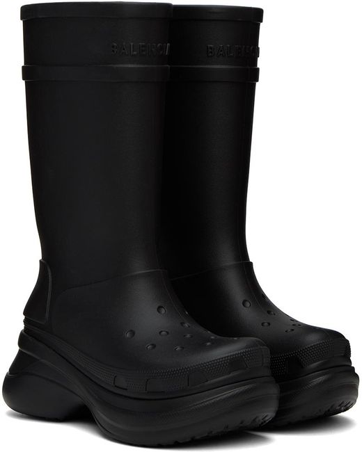 Balenciaga Black Crocs Edition Rubber Chelsea Boots for Men | Lyst UK