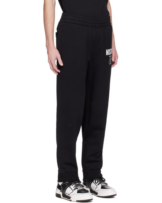 Moschino Black Printed Lounge Pants for men