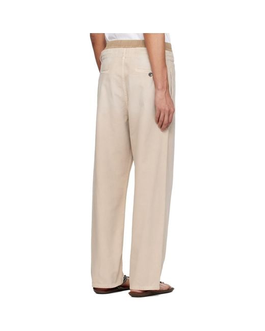 Marni Natural Layered Waistband Trousers for men