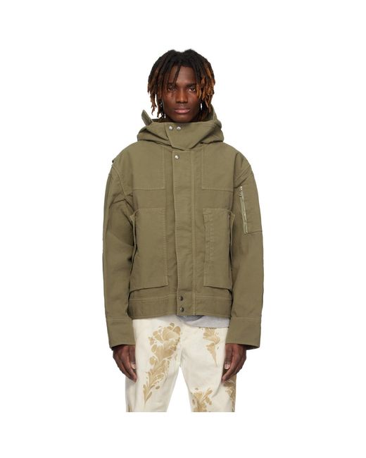 Dries Van Noten Green Khaki Flap Pocket Jacket for men