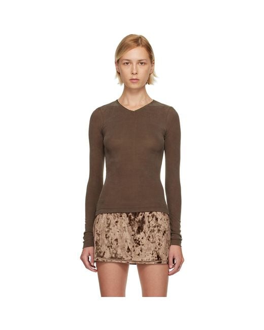 Fruity Booty Brown Second Skin V-Neck T-Shirt