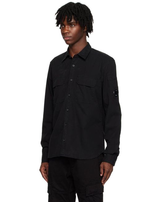 C P Company C.p. Company Black Garment-dyed Shirt for men
