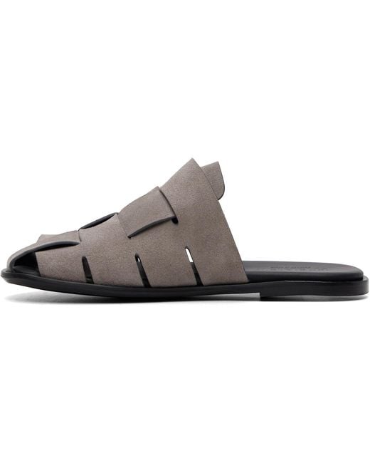 Hereu Brown Dira Slim Suede Mule Loafers for men