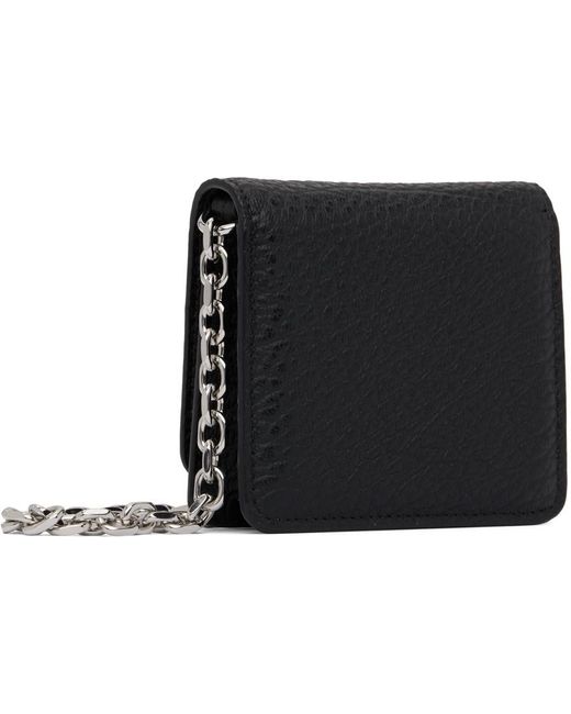 Petit sac portefeuille noir à chaine et à ornement cousu emblématique Maison Margiela en coloris Black